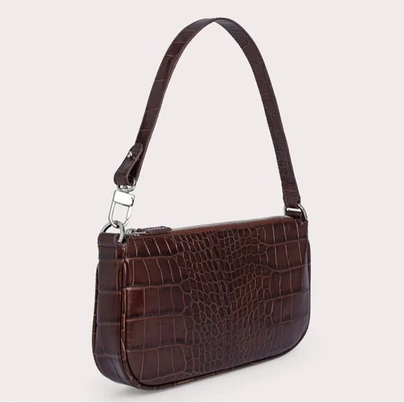 By Far RACHEL NUTELLA CROCO EMBOSSED LEATHER NWT - Picture 6 of 14